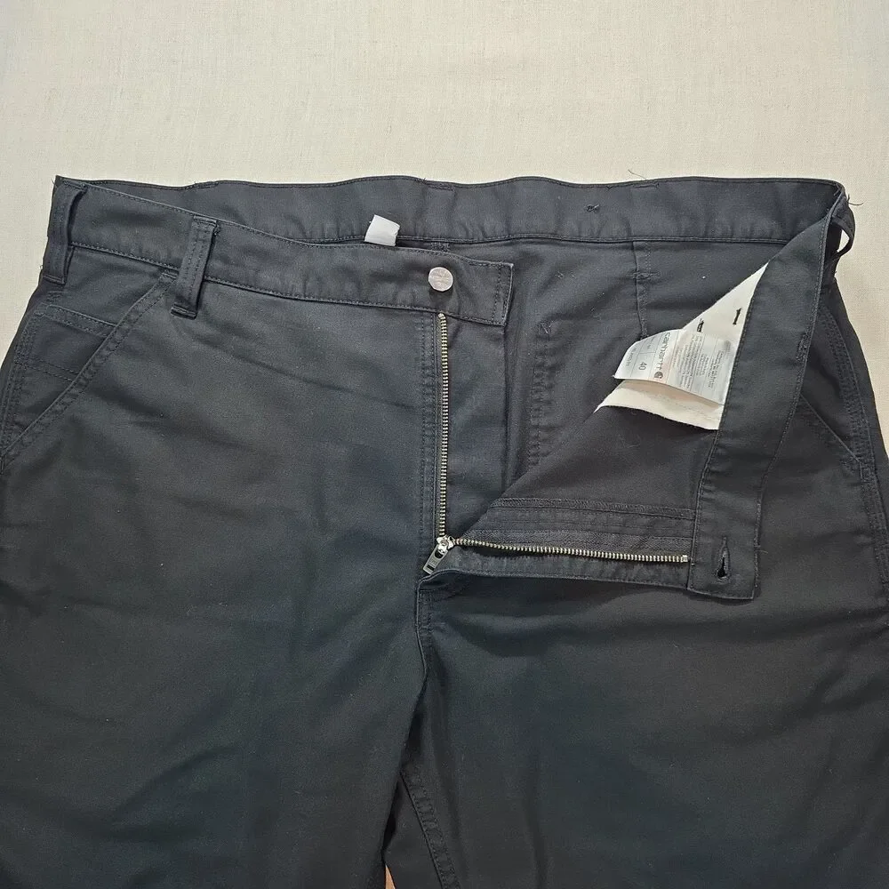 Carhartt Men's Carpenter Work Shorts Black Size 40 Utility Canvas Cotton Casual